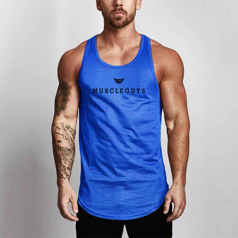 Sleeveless Undershirt - 여름 남성용 메쉬 속건 오넥 프린트