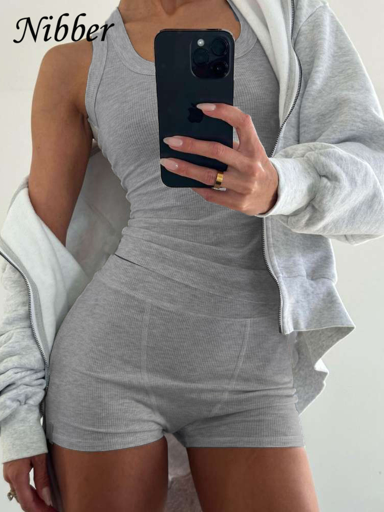 Tank Top Ribbed - Nibber Ribbed 캐주얼 2 Piece 세트