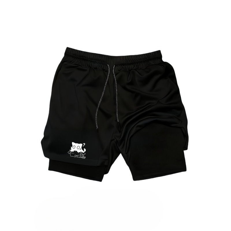 Compression Shorts Athletes - 빠른 건조 통기성 2-in-1 이중 레이어