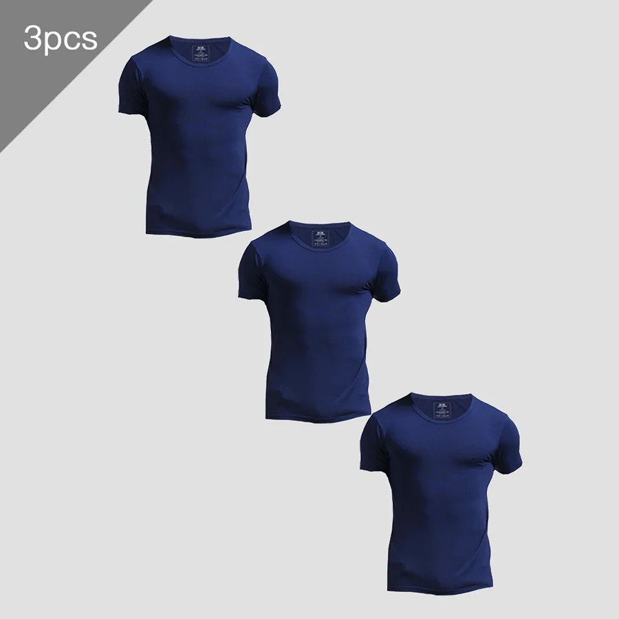 Undershirt Crew Neck - 3PCS 남성용 여름 반팔 티셔츠, 얇은
