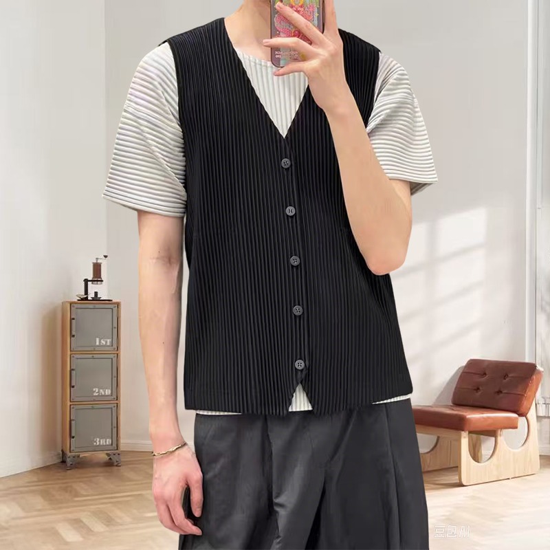 Undershirt Crew Neck - Miyake Pleated Original Undershirt 언더 셔츠