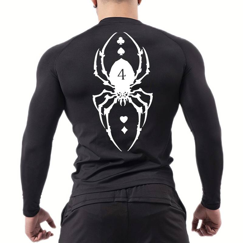 남성용 스파이더 프린트 압축 셔츠, 스포티하고 빠른 건 - Base Layer Top 리뷰 및 가격