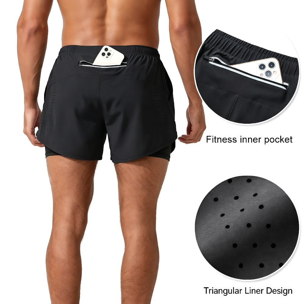 1Pcs 남성용 운동용 러닝 반바지 통기성 2-in-1 - Compression Shorts Athletes 리뷰 및 가격