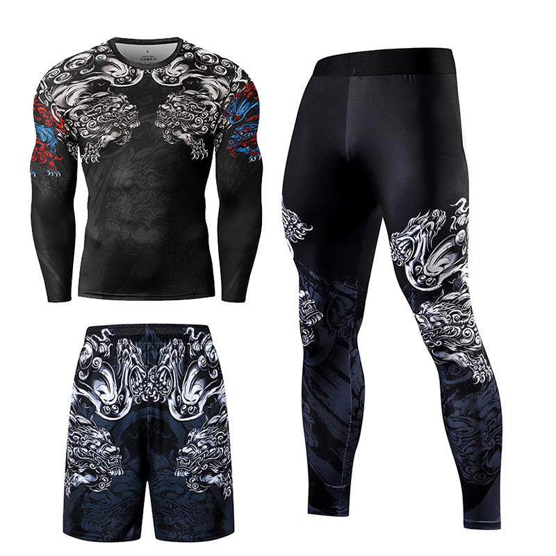 2/3PCS 남자 주짓수 운동복 압축 세트 운동복 체육 - Compression Long Pant 리뷰 및 가격