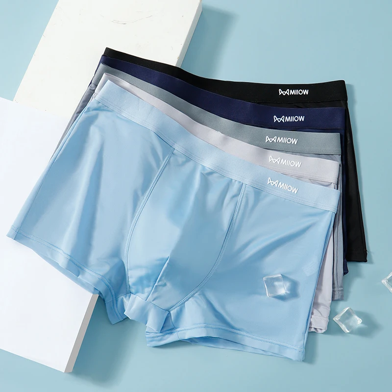 MiiOW 3Pcs 여름 얇은 얼음 실크 남자 Boxe - Boxer Shorts Modal 리뷰 및 가격