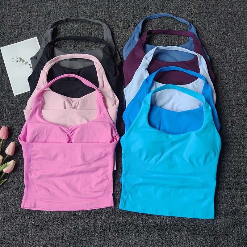 여성용 심리스 홀터넥 스포츠 베스트 요가 백리스 행잉넥 - Suspender Tank Top 리뷰 및 가격