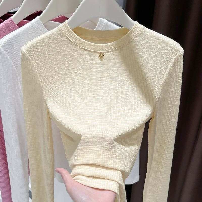 여성 슬럽 코튼 긴팔 티셔츠 크루넥 슬림핏 니트 베이스 - Undershirt Crew Neck 리뷰 및 가격