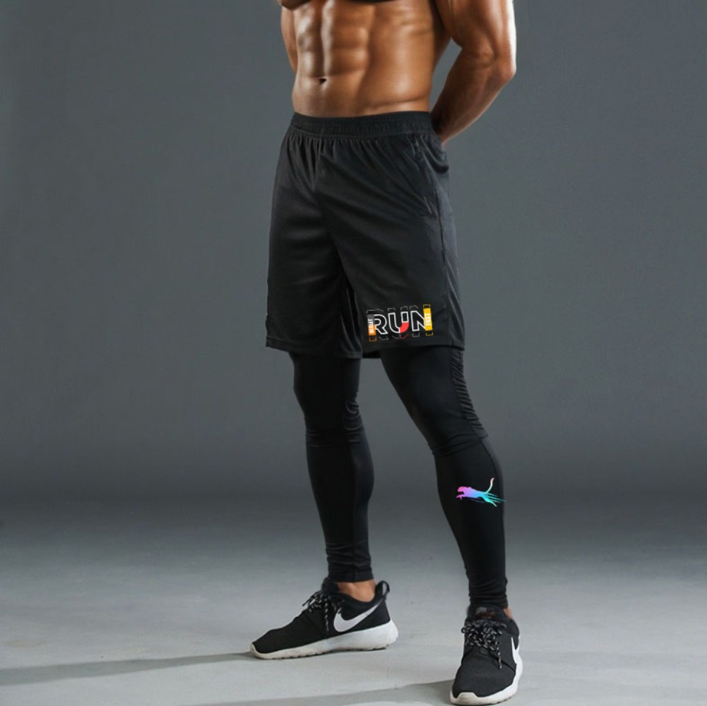 남성용 러닝 조깅 2피스 세트 속건 스포츠 반바지 및  - Compression Shorts Athletes 리뷰 및 가격