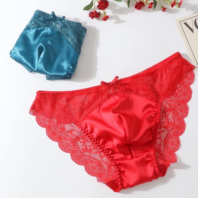 섹시한 남성용 레이스 시스루 새틴 보우 볼록 파우치 시 - Pouch Boxer Pouch 리뷰 및 가격