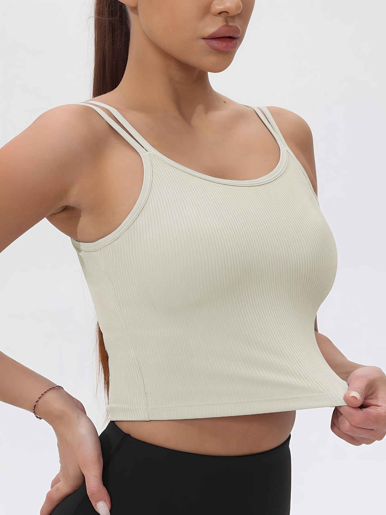 Fitfemme 여성용 골지 민소매 크롭 스포츠 탱크탑 - Tank Top Ribbed 리뷰 및 가격