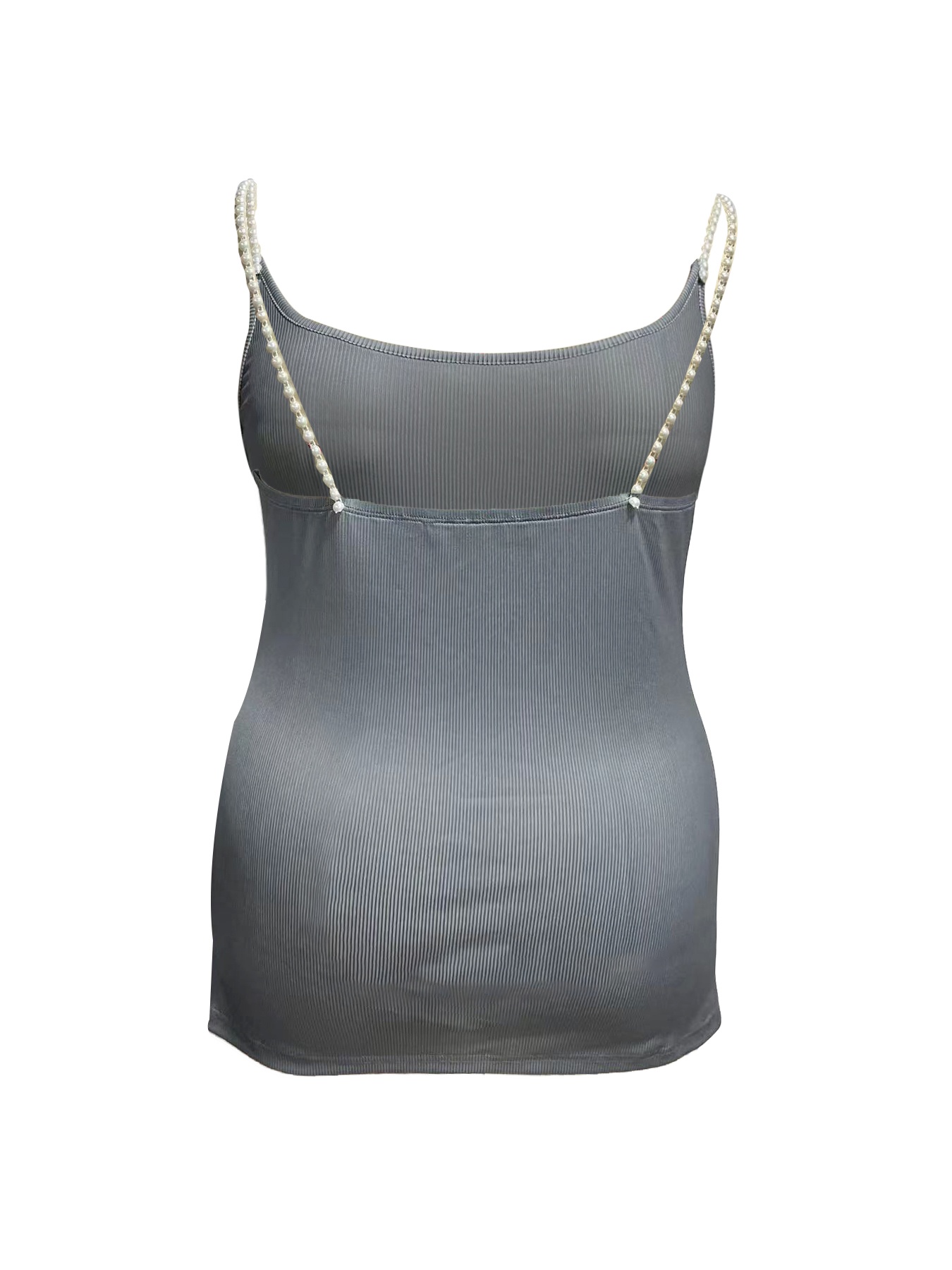플러스 사이즈 스퀘어 넥 펄 스트랩 리브드 레터 프린트 - Tank Top Ribbed 리뷰 및 가격